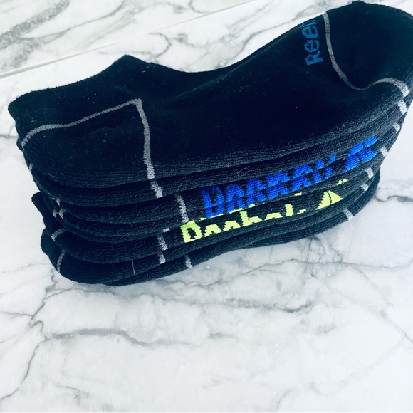 😄Kids (6 Pack) Reebok Black Low-Cut Black Socks SZ (M) - Picture 5 of 6
